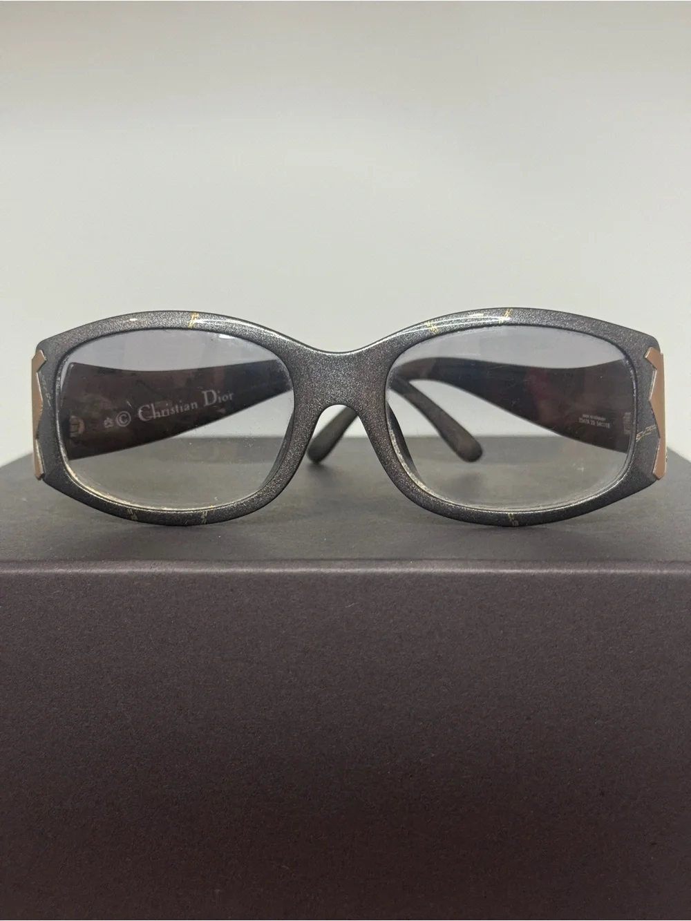 Vintage Dior Metallic Charcoal Optyl Sunglasses